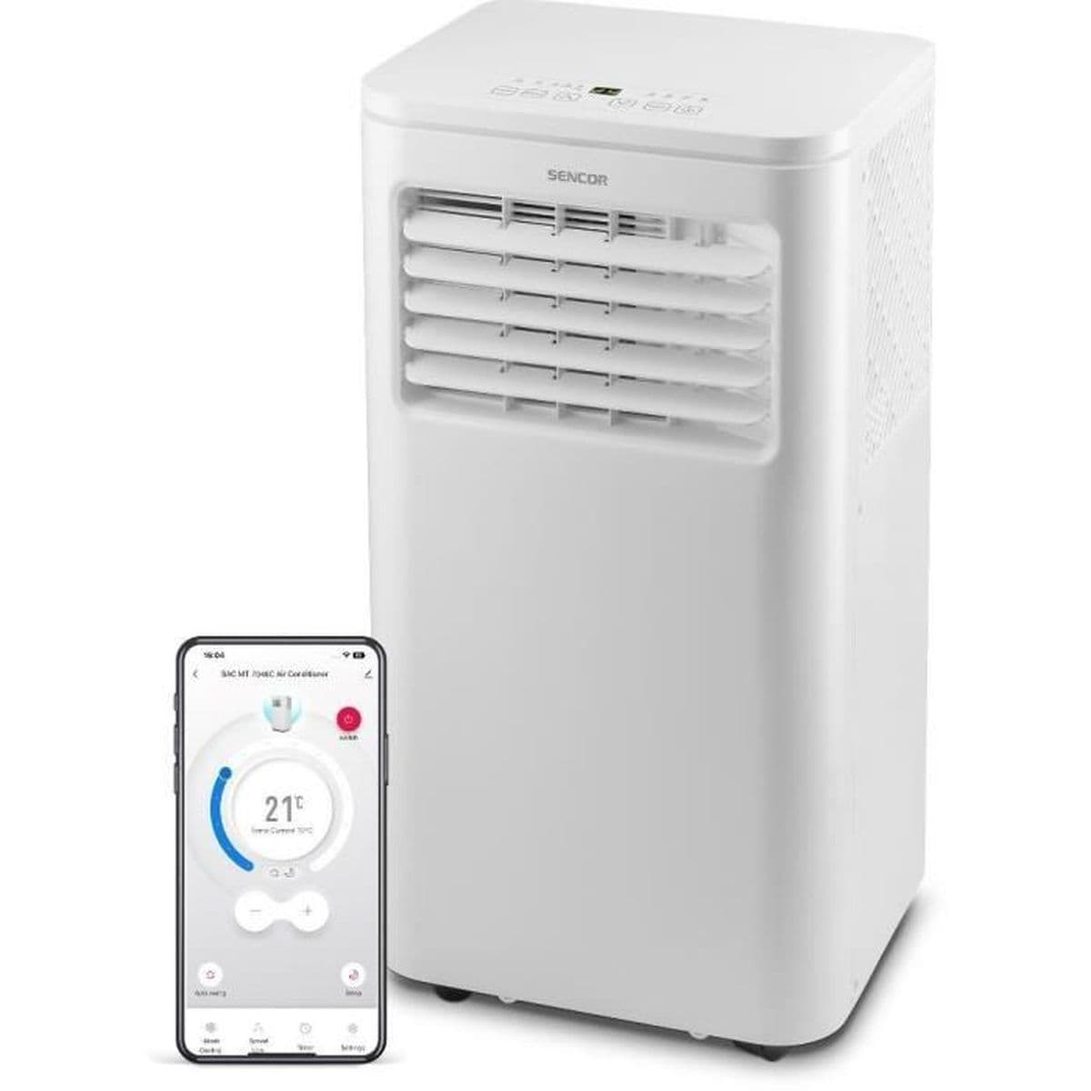 Climatiseur mobile Sencor SAC MT7048C 7000 BTU WiFi déshumidification blanc